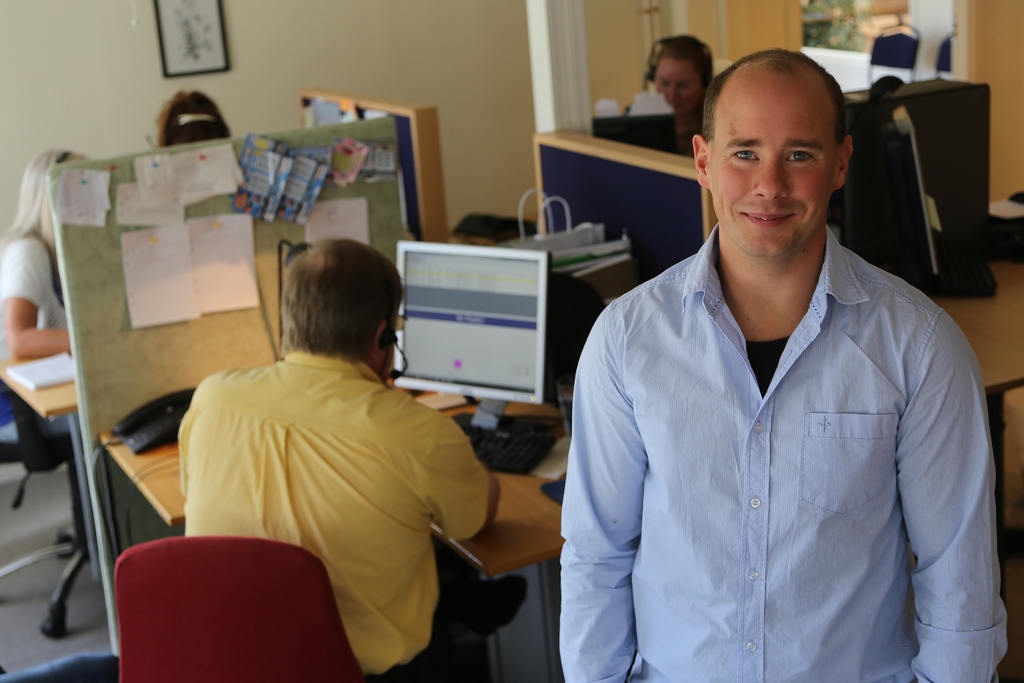 Daniel Eriksson, säljcoach och platschef på Monetars kontor i Sveg. Foto: Morgan Grip