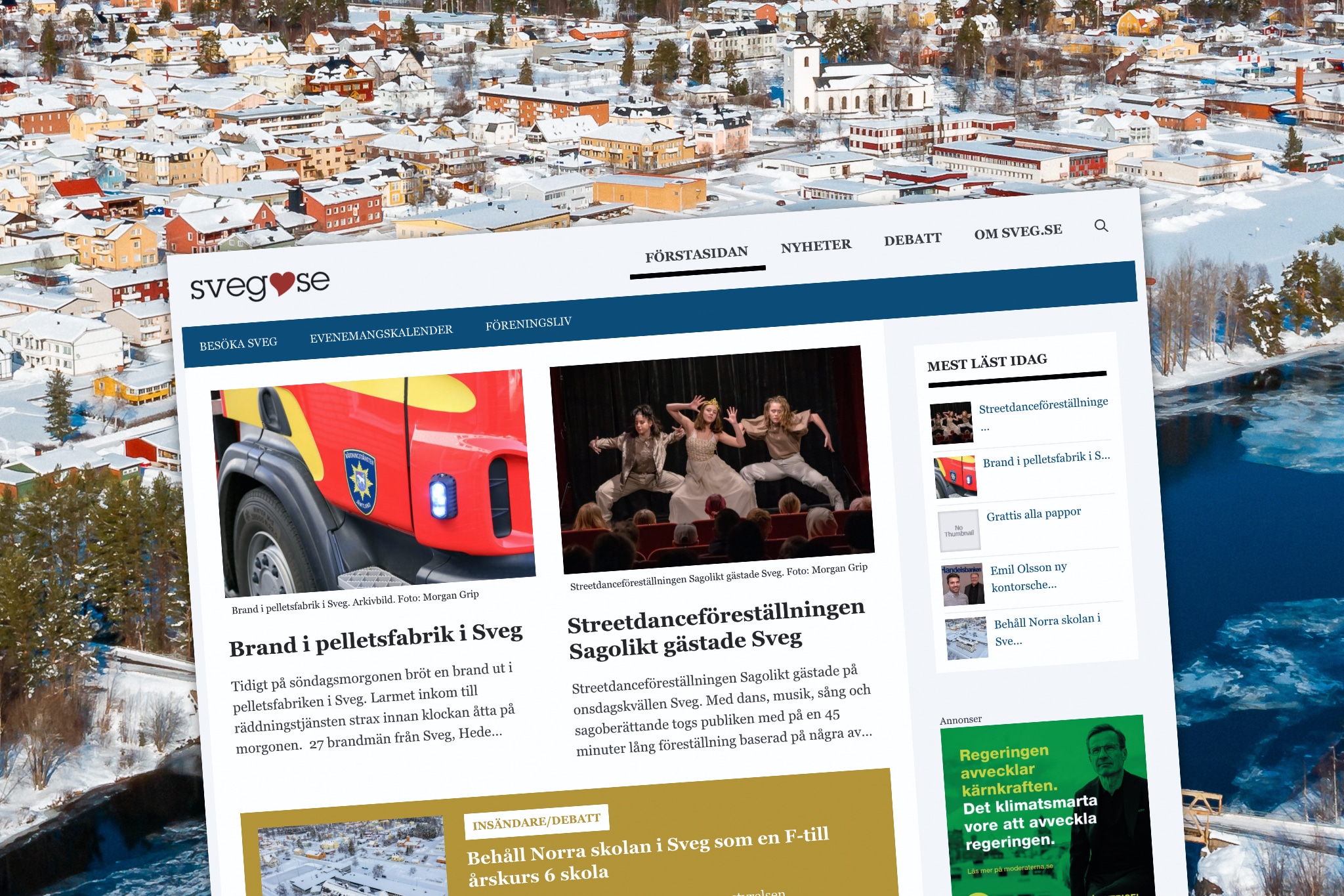 Välkommen till Sveg.se 2022. Foto och montage: Morgan Grip