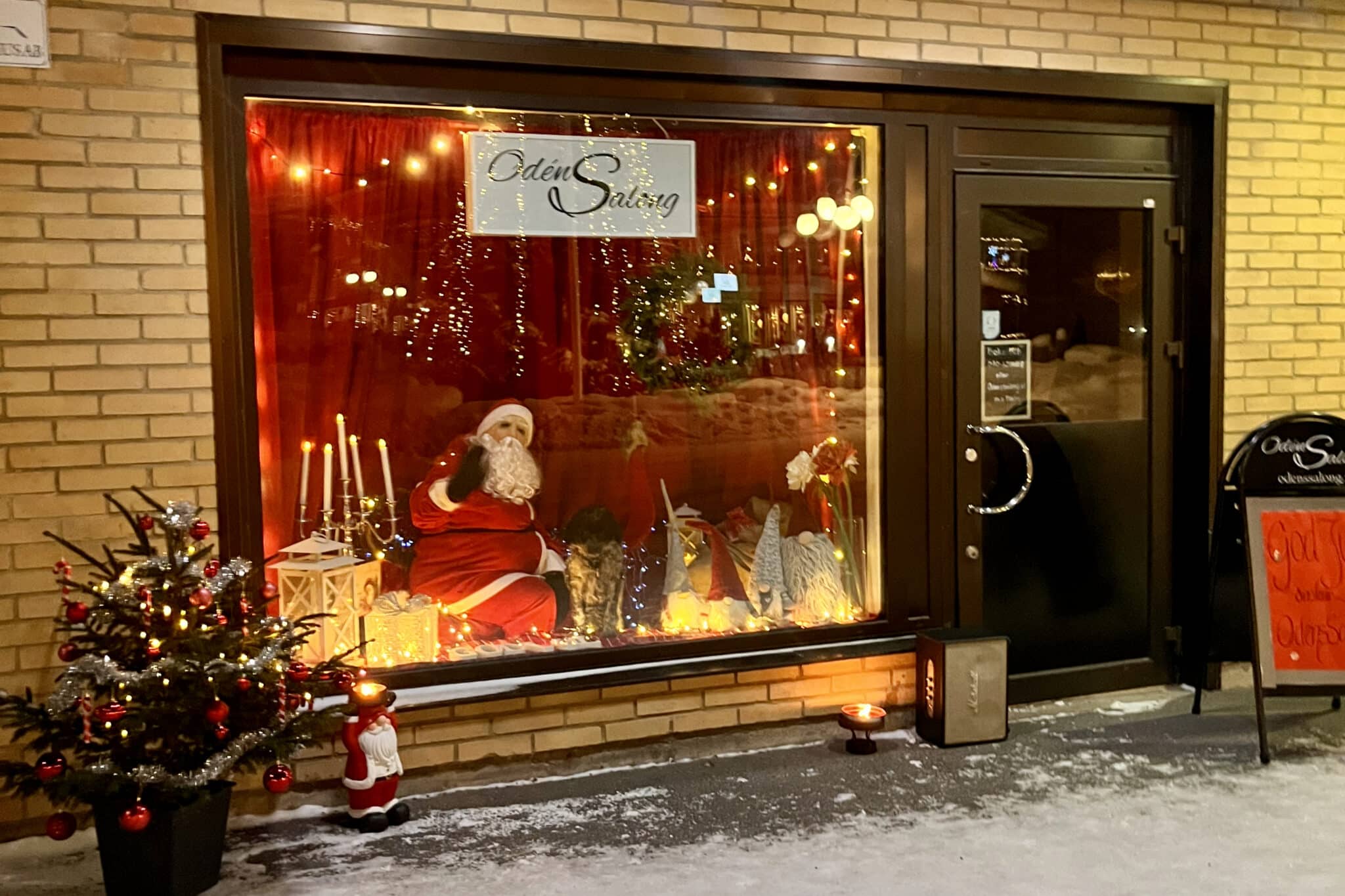 Odéns Salong, Bästa skyltfönster på julskyltningen 2023. Foto: Privat