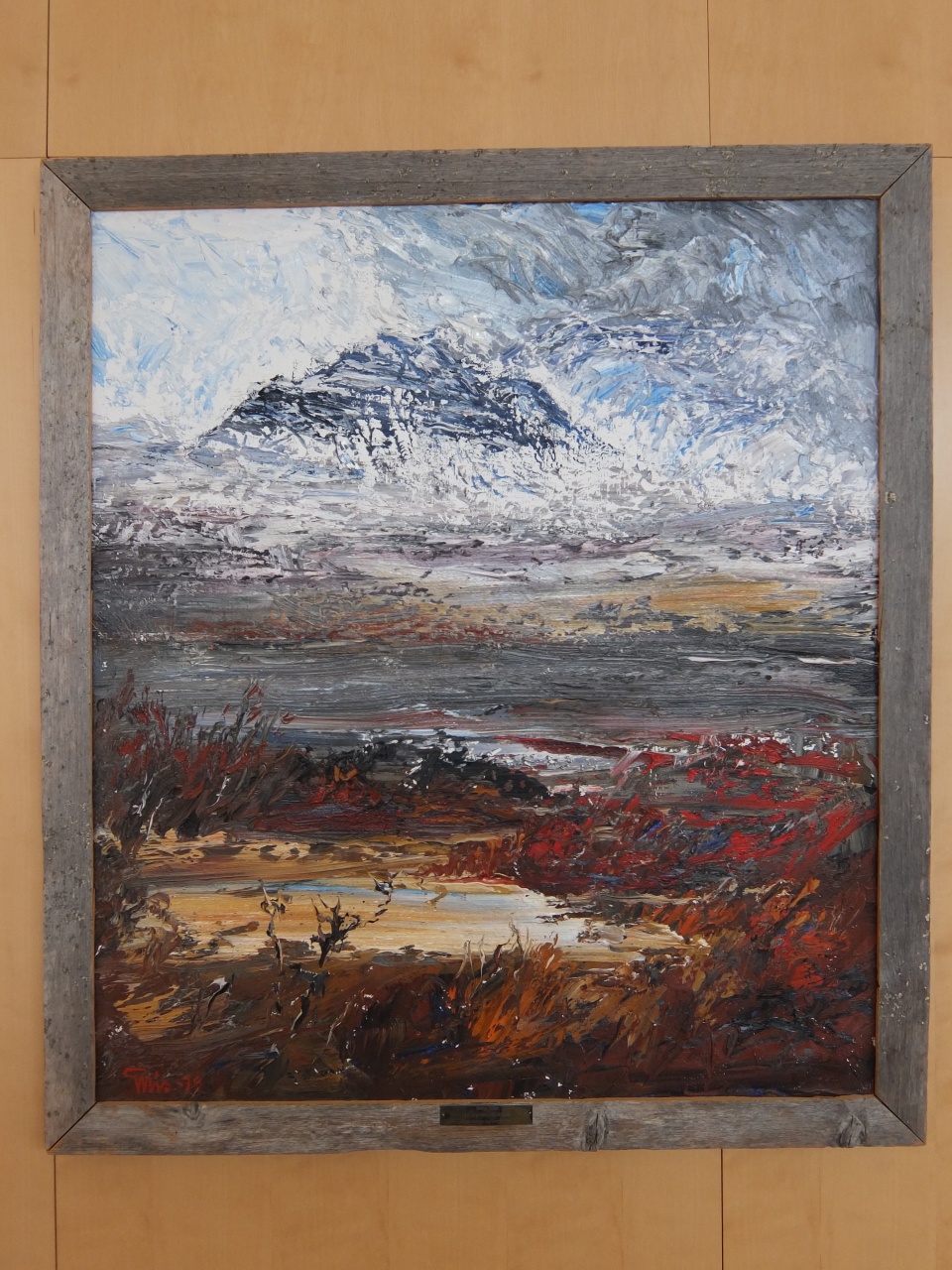 ”Nära vinter i Helagsfjället” oljemålning av Bengt Ellis. Foto: Mats Haldosén